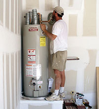 Paul is repairing a water heater in Reston, VA
